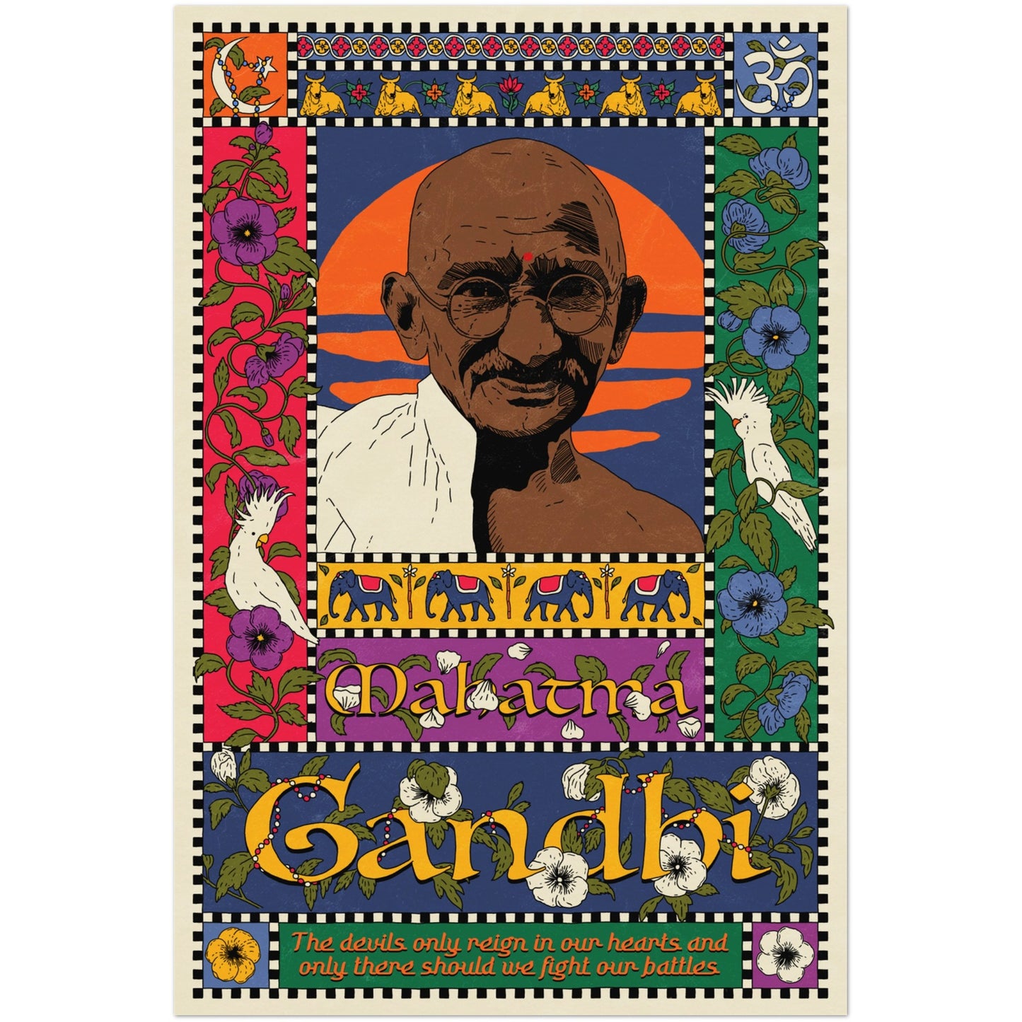 Mahatma Gandhi Poster | Gandhi Print | Ahimsa Wall Art | Mahatma Gandhi Quote
