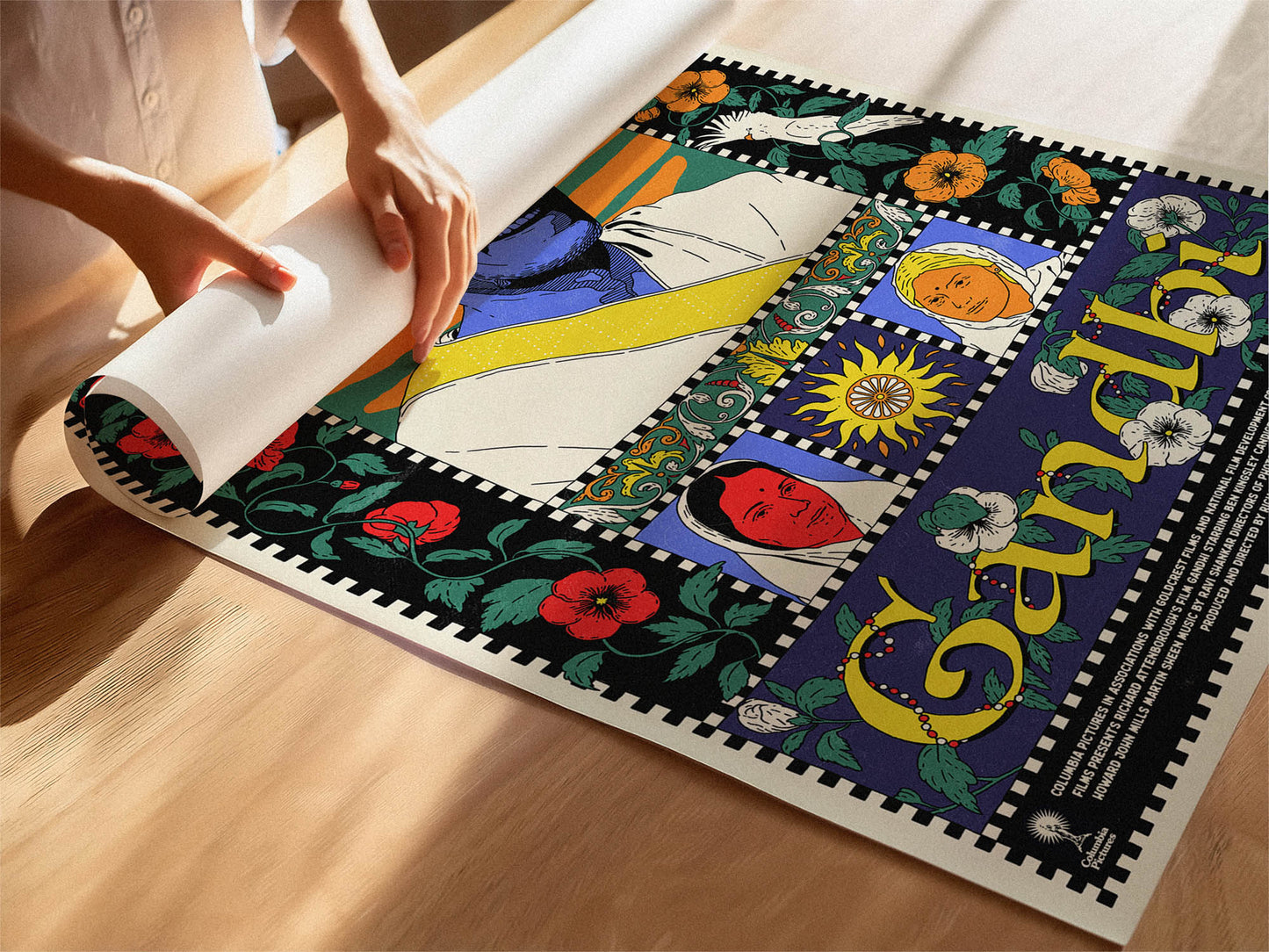 mahatma gandhi alternative film movie poster print ahimsa india wall decor spiritual leader