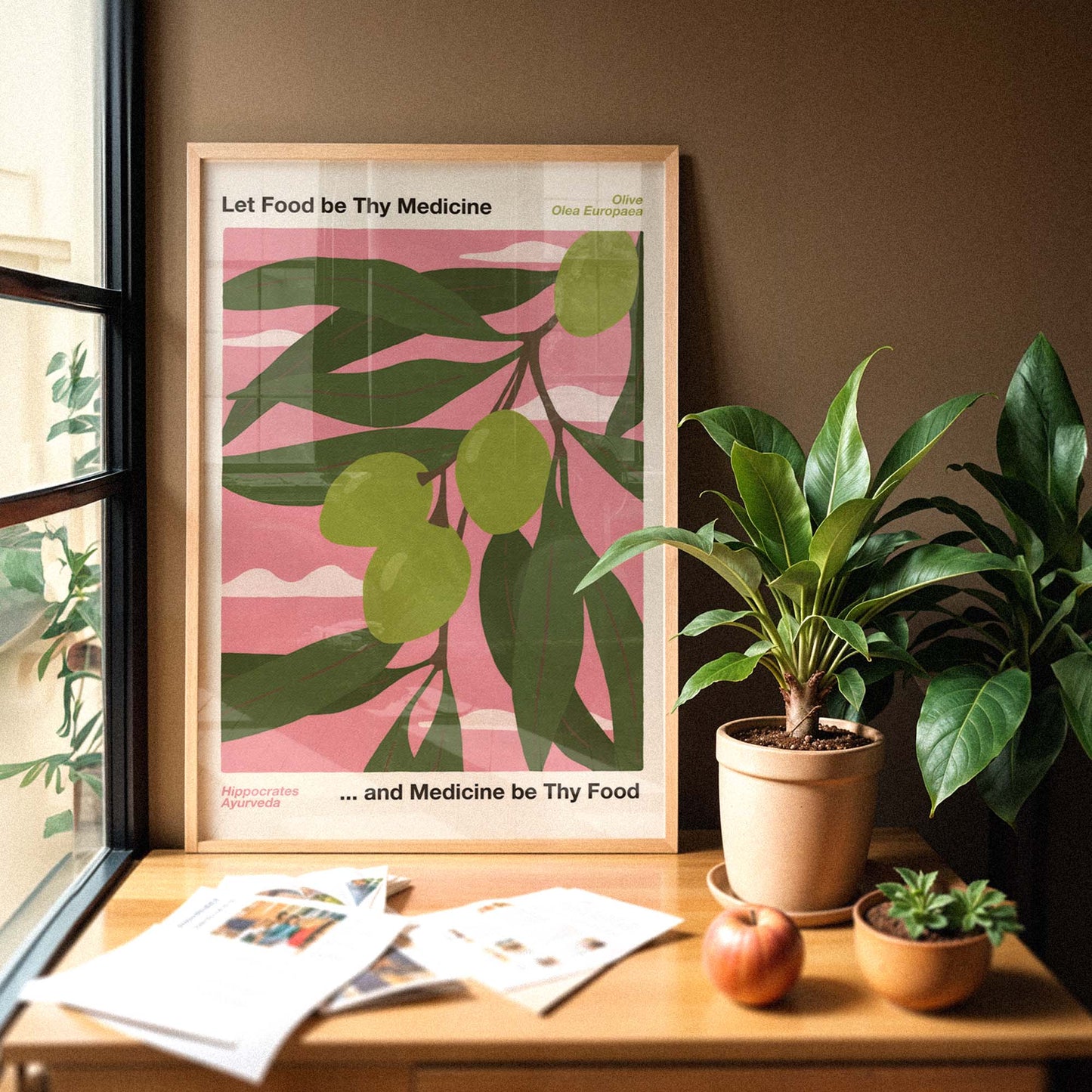 Let Food Be Thy Medicine and Medicine Be Thy Food Poster – Olive (Olea Europaea)