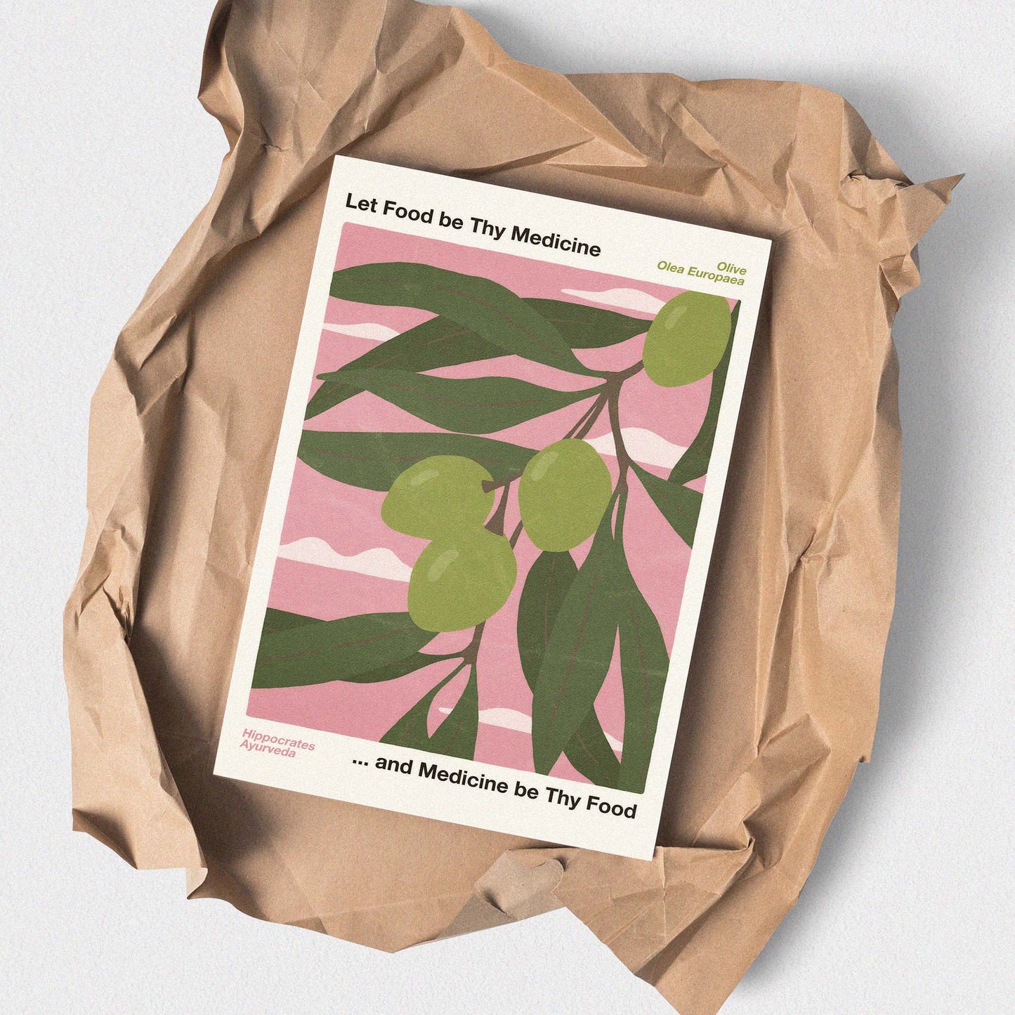 Let Food Be Thy Medicine and Medicine Be Thy Food Poster – Olive (Olea Europaea)