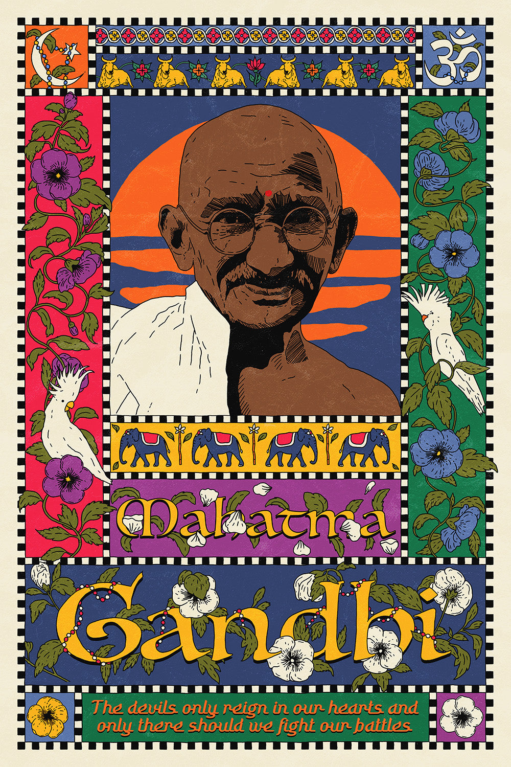 Mahatma Gandhi Poster | Gandhi Print | Ahimsa Wall Art | Mahatma Gandhi Quote