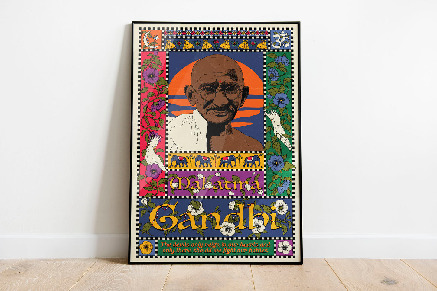 Mahatma Gandhi Poster | Gandhi Print | Ahimsa Wall Art | Mahatma Gandhi Quote