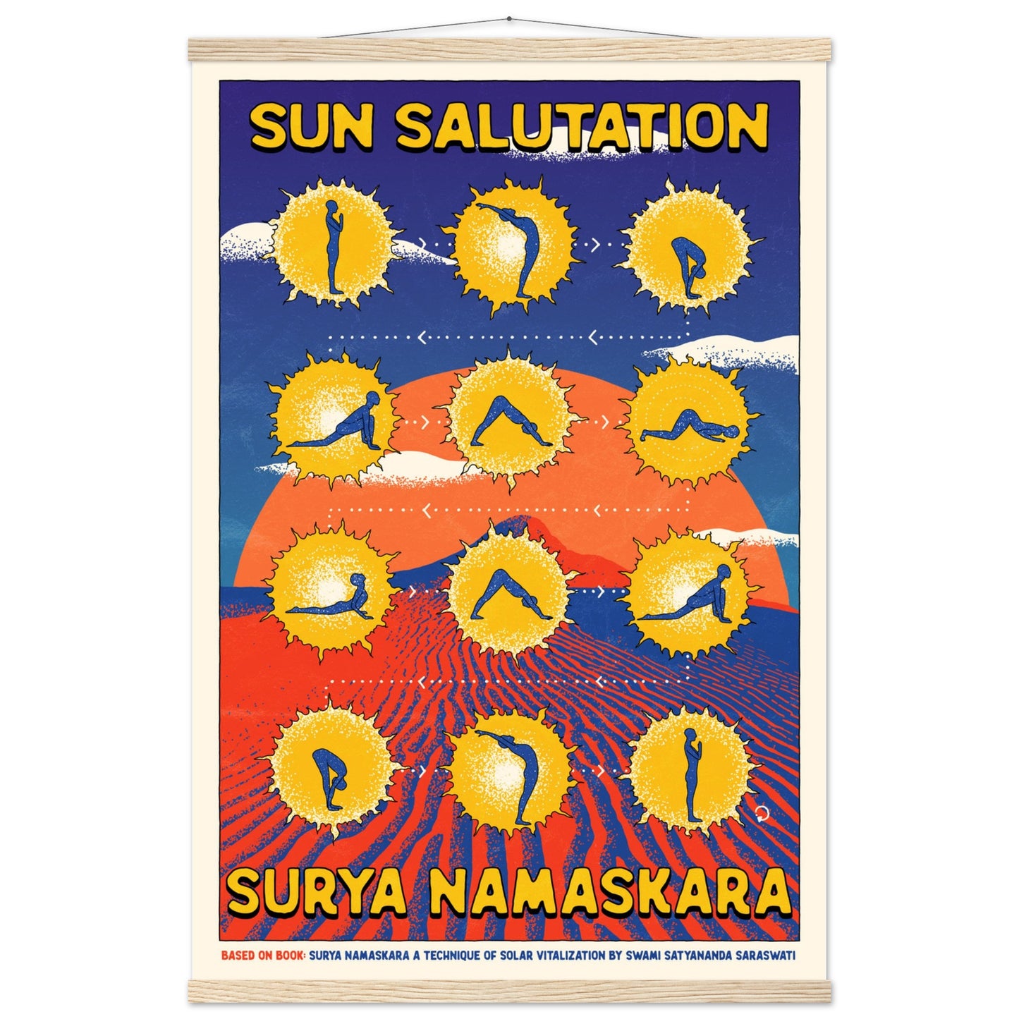 Surya Namaskara. Premium Matte Paper Poster with Hanger