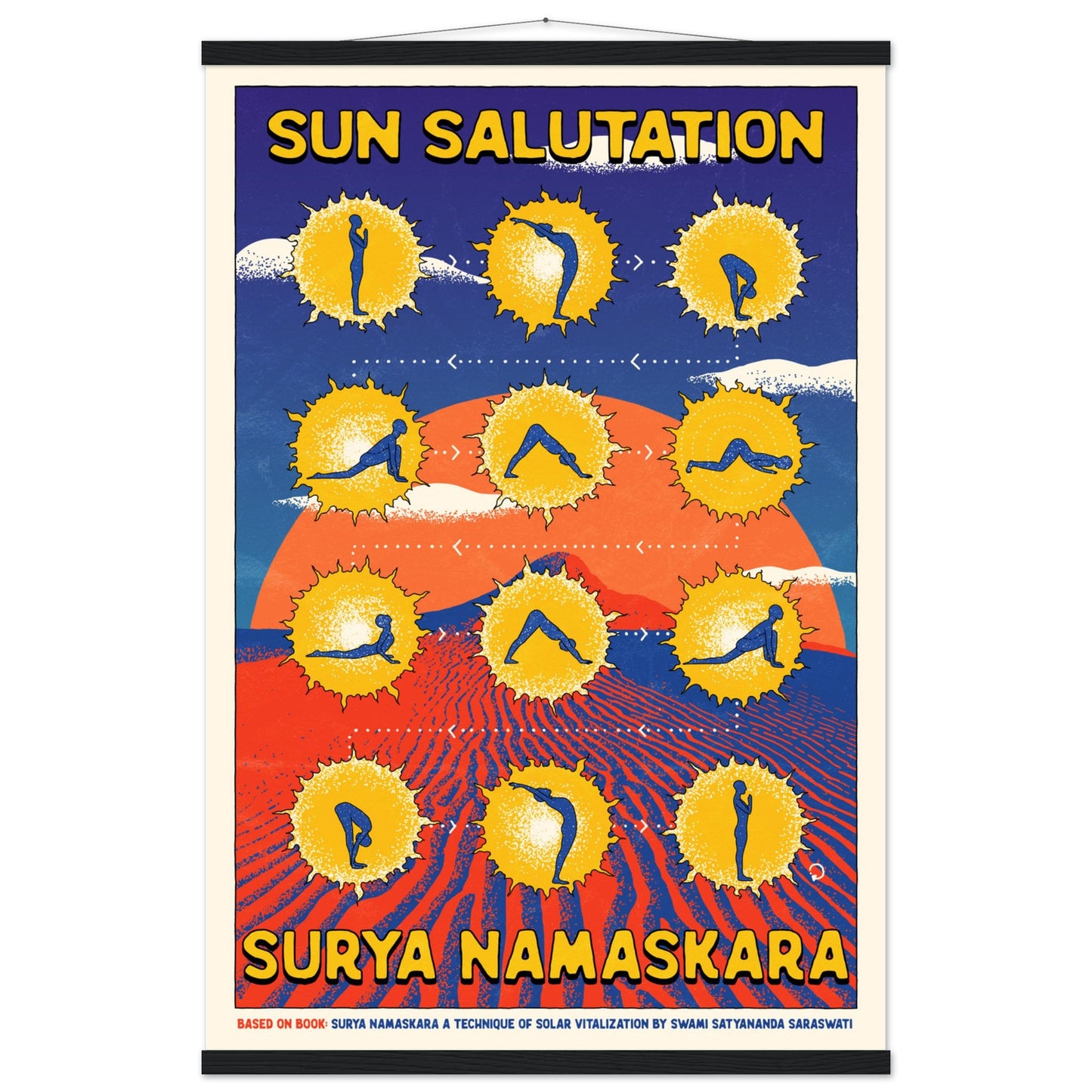 Surya Namaskara. Premium Matte Paper Poster with Hanger