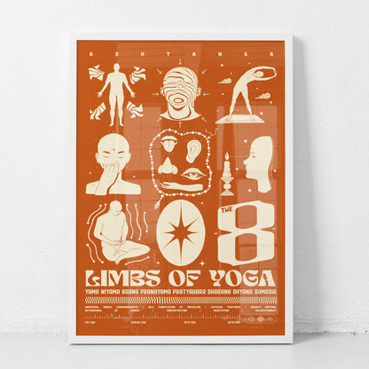 n one of the most influential classical texts on yoga, The Yoga Sutras of Patanjali, you will find the Sanskrit word, Ashtanga, which literally means “eight limbs”. Here Ashtanga Yoga is defined by these 8 limbs as a progressive path to self-realization:

Yama: self-restraints
– Ahimsa – non-harming
– Satya – truthfulness
– Asteya – non-stealing
– Brahmacharya – continence
– Aparigraha – greedlessness or taking only what is necessary

Niyama