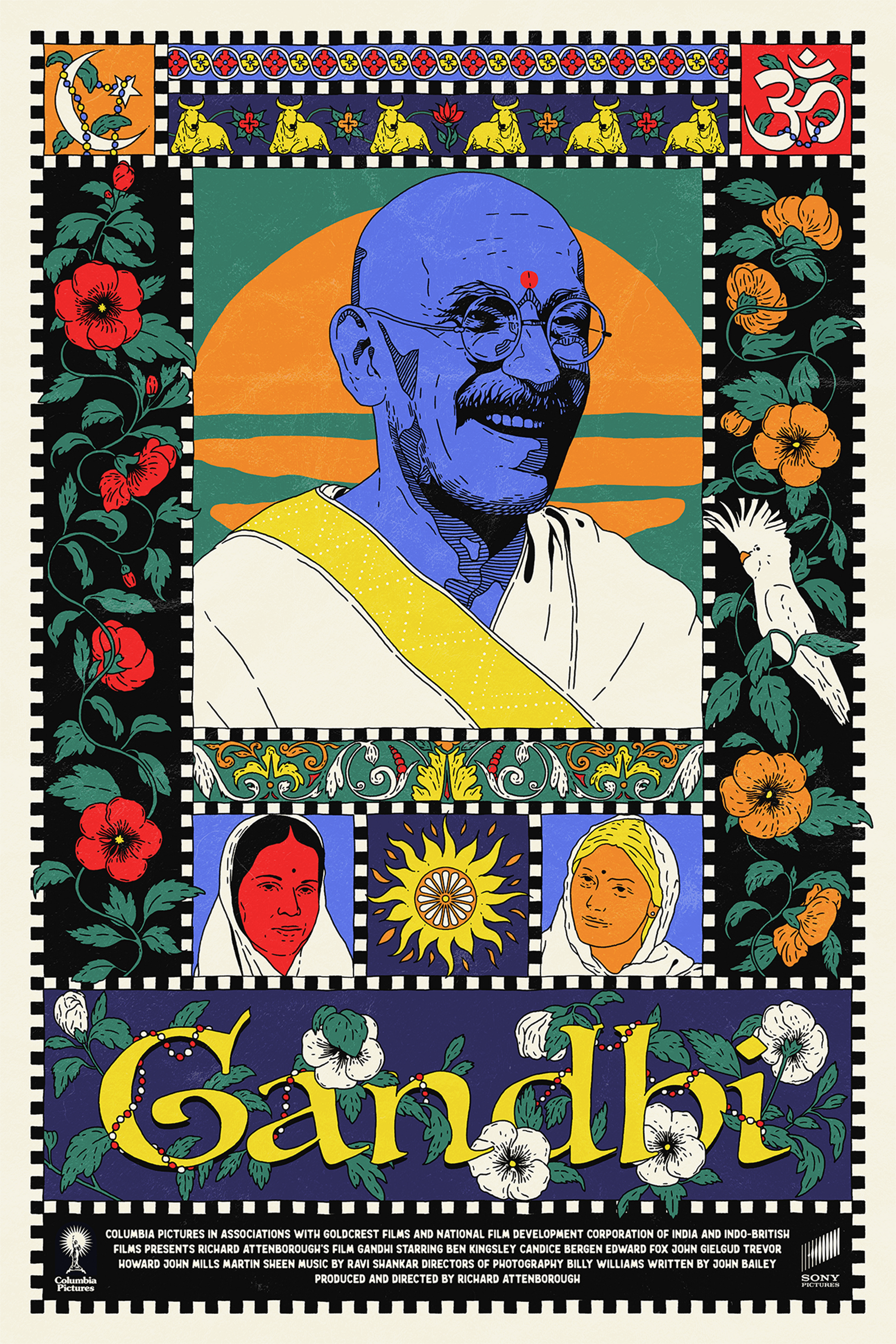 mahatma gandhi alternative film movie poster print ahimsa india wall decor spiritual leader 